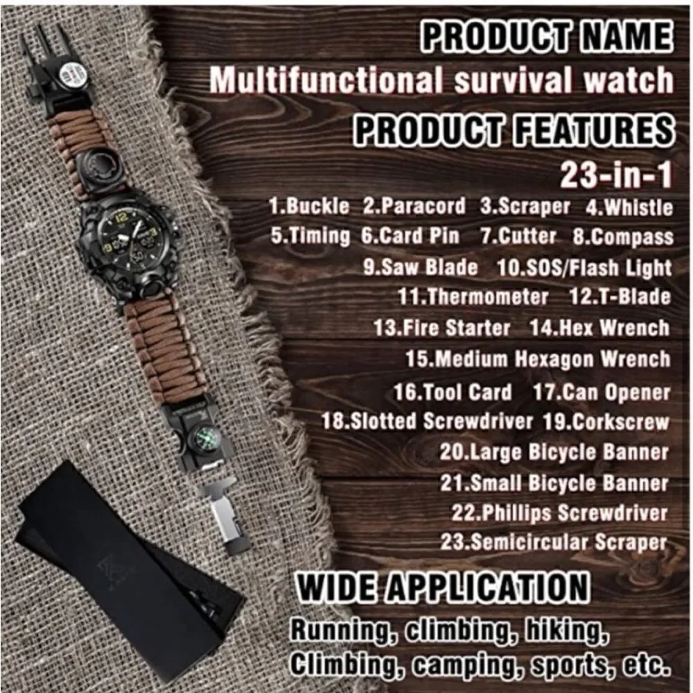 23-in-1 Survival Digital Watch Green Camo